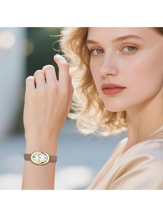 Women\'s Grey Analog Quartz Elegant Dial Bangle Vintage Bracelet Wrist Watch